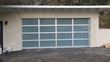 Contemporary Aluminum & White Laminate (Privacy) Glass Garage Door