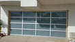 Contemporary Aluminum & White Laminate (Privacy) Glass Garage Door