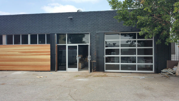 Full View Modern Anodized Aluminum & Clear Tempered Glass Garage Door