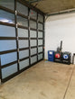 Contemporary Aluminum & White Laminate (Privacy) Glass Garage Door