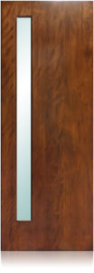 Avanti - Modern Mahogany Wood & White Laminated Glass Entry Solid Door