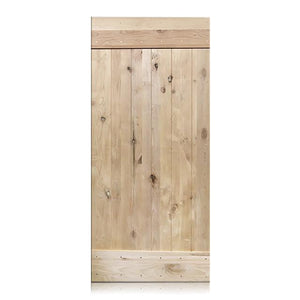 Alessandro - Rustic Unfinished 1-Panel V-Groove Knotty Alder Barn Door (Free Shipping)