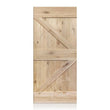 Matias - Rustic Unfinished 2-Panel V-Groove Knotty Alder Barn Door (Free Shipping)