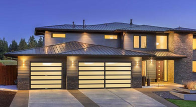 The Horizon - Contemporary Aluminum & Horizontal Glass Garage Door