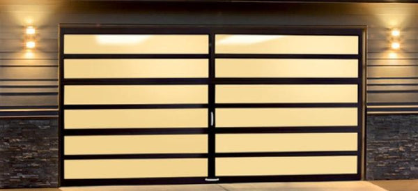 The Horizon - Contemporary Aluminum & Horizontal Glass Garage Door