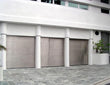 Grand - Modern Style Custom Wood Garage Door with Brushed Aluminum Overlay