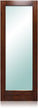 One Lite - Modern Mahogany Wood & White Laminated Glass Entry Solid Door