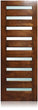 Maranti - Modern Mahogany Wood and White Laminated Glass Entry Solid Door