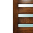 Maranti - Modern Mahogany Wood and White Laminated Glass Entry Solid Door