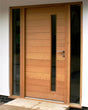 Nobu - Modern Mahogany Wood & White Laminated Glass Entry Solid Door
