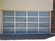 Contemporary Aluminum & White Laminate (Privacy) Glass Garage Door