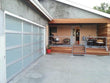 Contemporary Aluminum & White Laminate (Privacy) Glass Garage Door