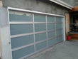 Contemporary Aluminum & White Laminate (Privacy) Glass Garage Door