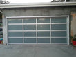 Contemporary Aluminum & White Laminate (Privacy) Glass Garage Door