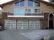 Contemporary Aluminum & White Laminate (Privacy) Glass Garage Door