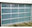 Contemporary Aluminum & White Laminate (Privacy) Glass Garage Door