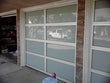 Contemporary Aluminum & White Laminate (Privacy) Glass Garage Door