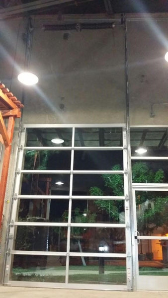 Commercial Modern Anodized Aluminum & Clear Glass Garage Doors