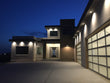 Contemporary Aluminum & White Laminate (Privacy) Glass Garage Door