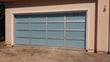 Contemporary Aluminum & White Laminate (Privacy) Glass Garage Door