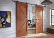 Esteban - Rustic Unfinished 2-Panel V-Groove Knotty Alder Barn Door (Free Shipping)